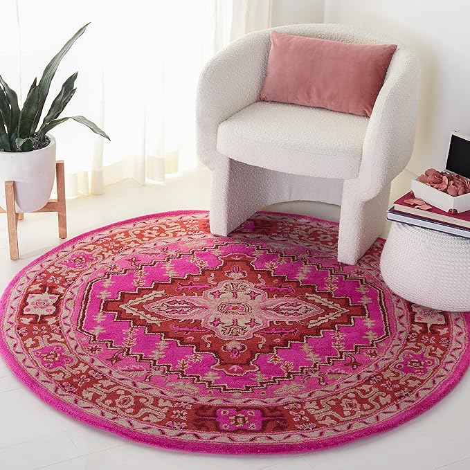 Bellagio Collection 2'6" x 4' Red / Pink BLG545B Handmade Medallion Premium