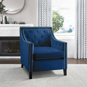 Velvet Accent Chair, Navy