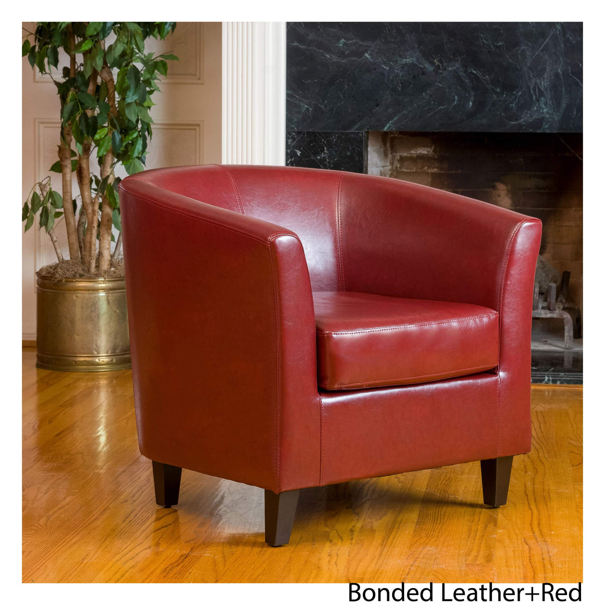 Petaluma Oxblood Red Leather Club Chair 30-1/2 by 28 by 30-1/2