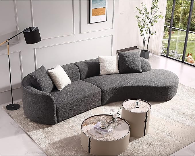 Upholstery Curved Sofa Luxury Modern Style Living Room