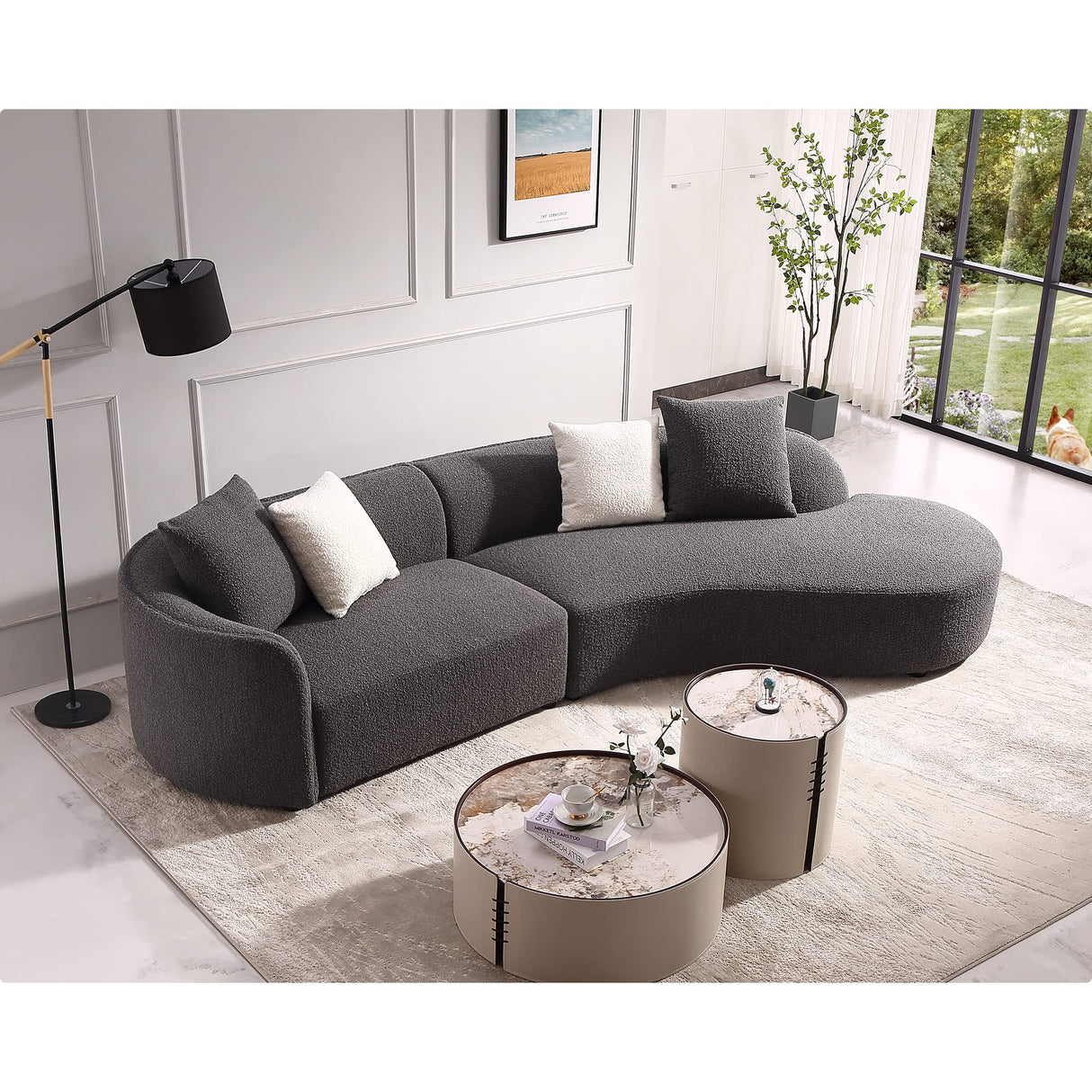 Upholstery Curved Sofa Luxury Modern Style Living Room
