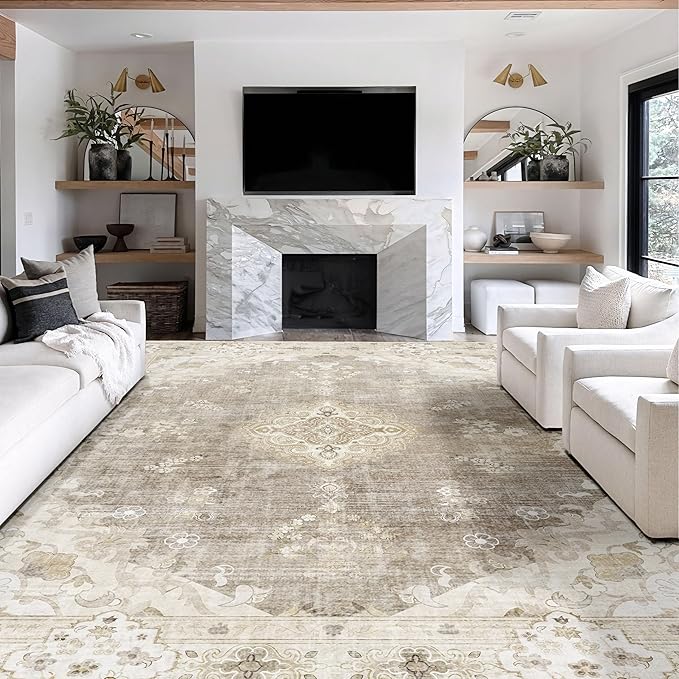 5'x7' Area Rugs Green Machine Washable Rugs Living Room Rugs Boho Area Rug