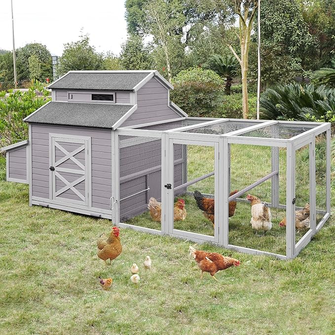 RollRoost Chicken Coop With Large Wheels, Waterproof Roof & Expandable Design