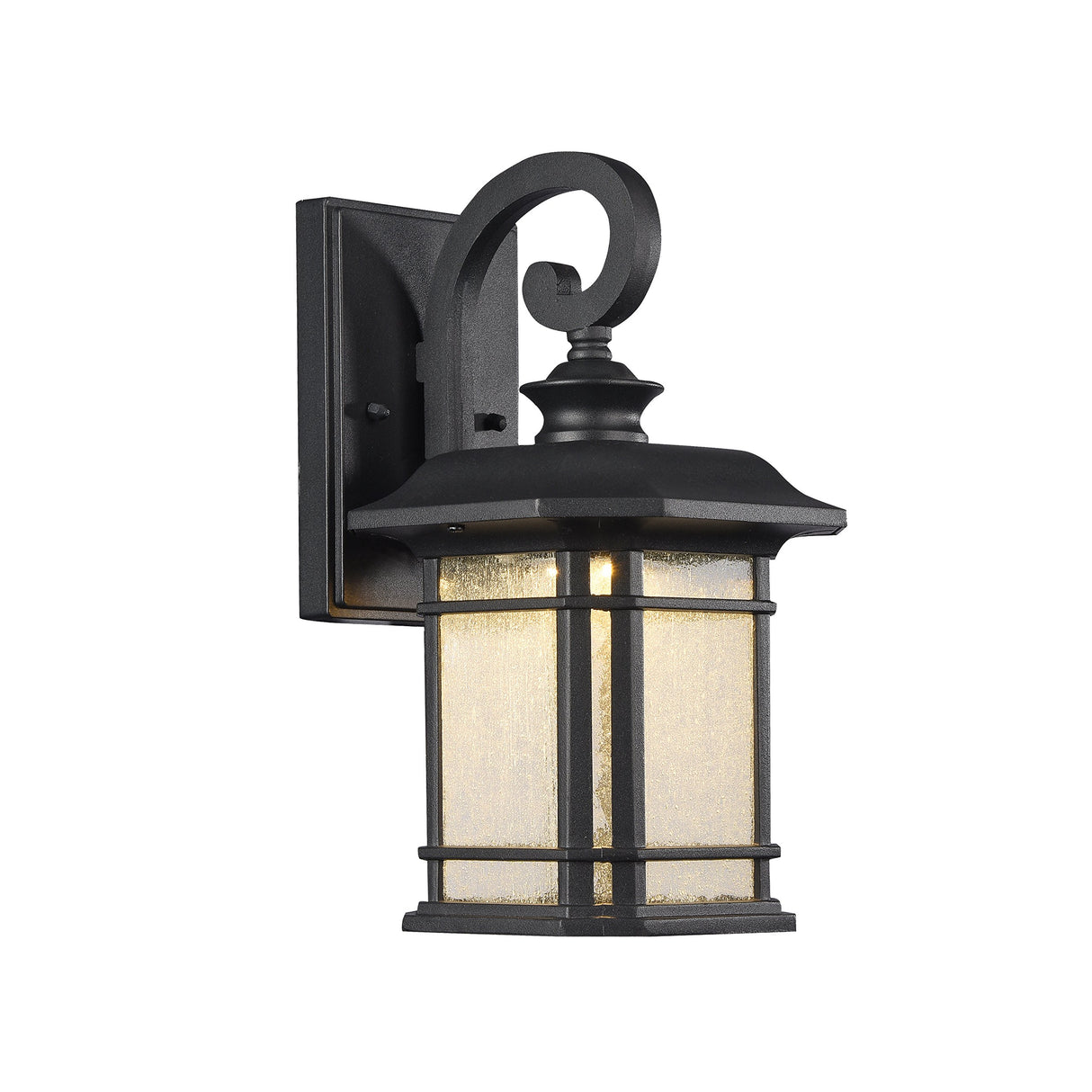 Transitional LED Textured Black Outdoor Wall Sconce 13" Height