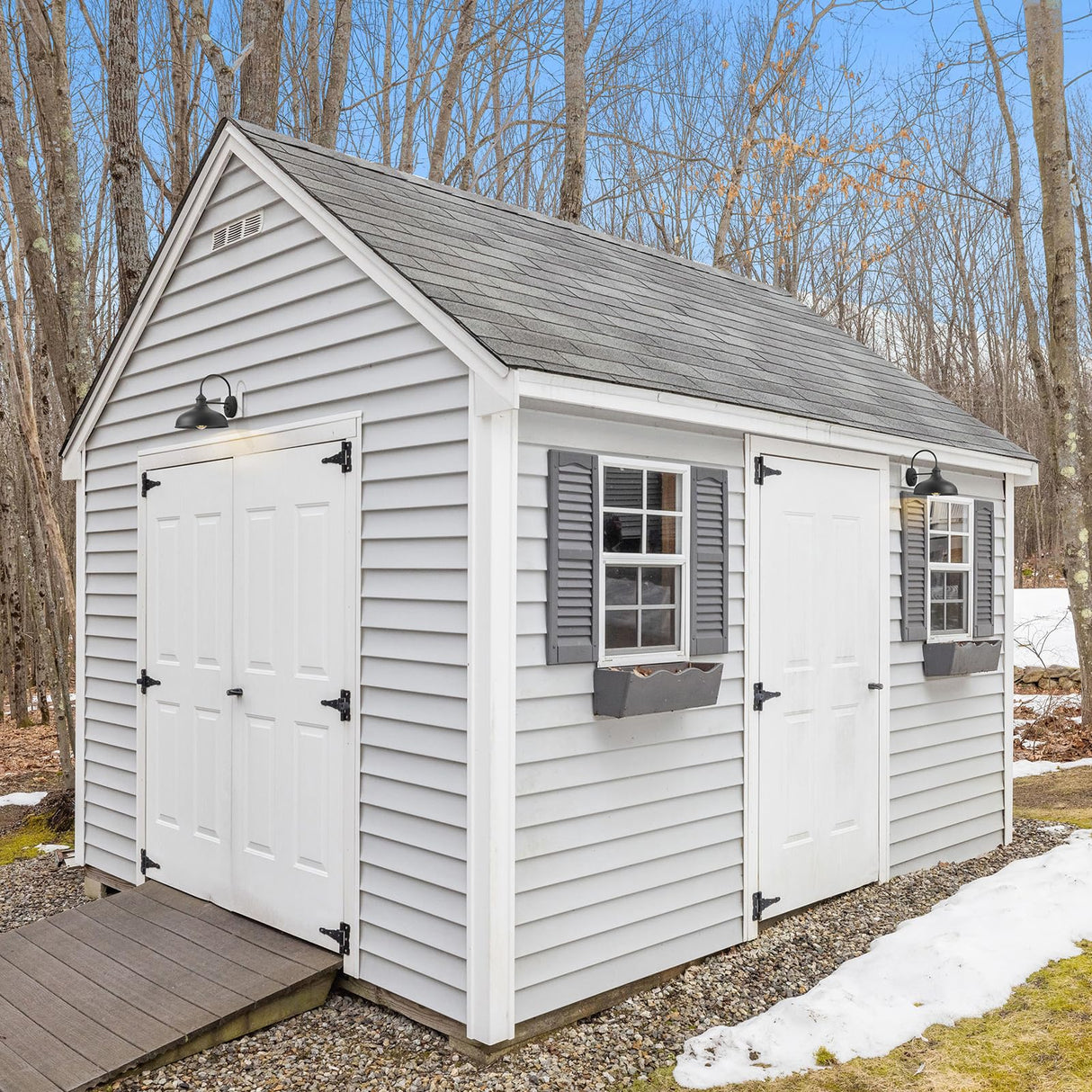 12in. Dusk to Dawn Outdoor Barn Lights Exterior Black Gooseneck Barn Light Fixture