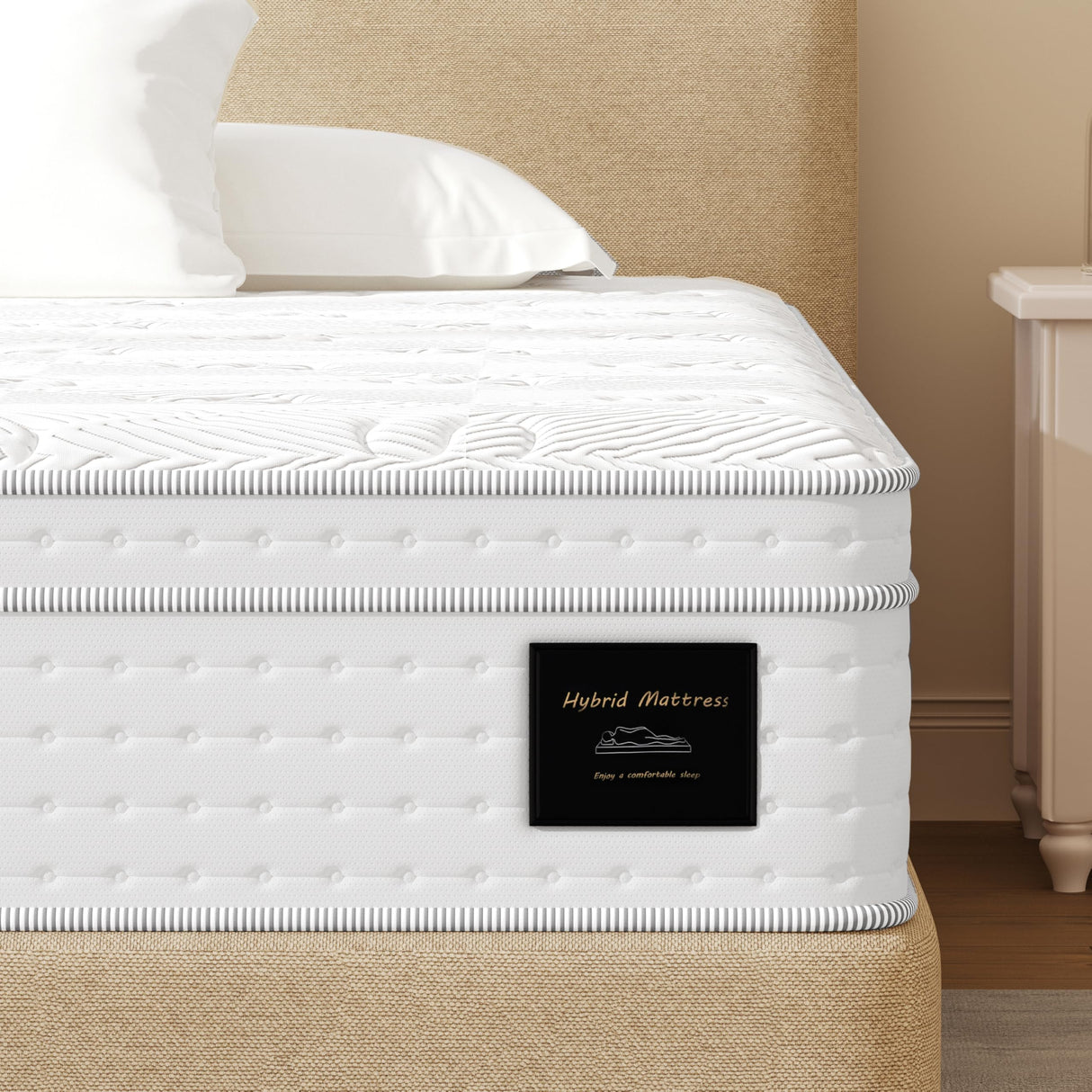 Mattress, 14 inch Soft Hybrid Mattress with Individual Pocket Spring