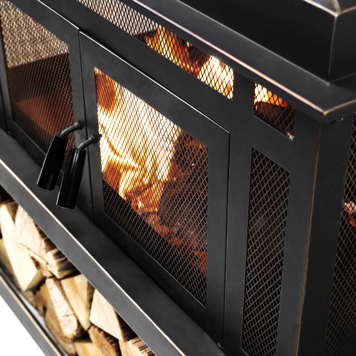 Rimasco 80 - Inch Metal Wood Burner Fireplace - Bircata