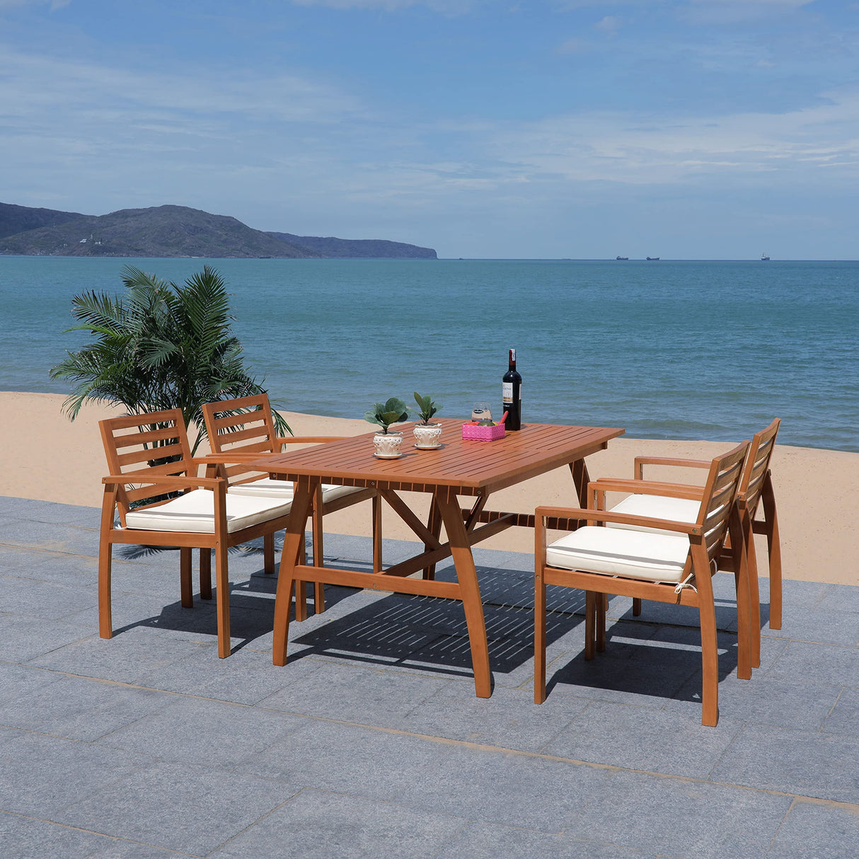 Outdoor Collection Venly Natural and Beige Dining Set