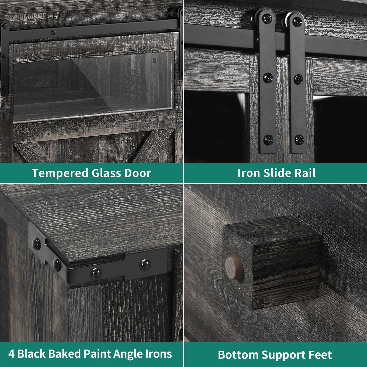 Farmhouse TV Stand for up to 75 Inch TV, Entertainment Center with Storage Cabinet,