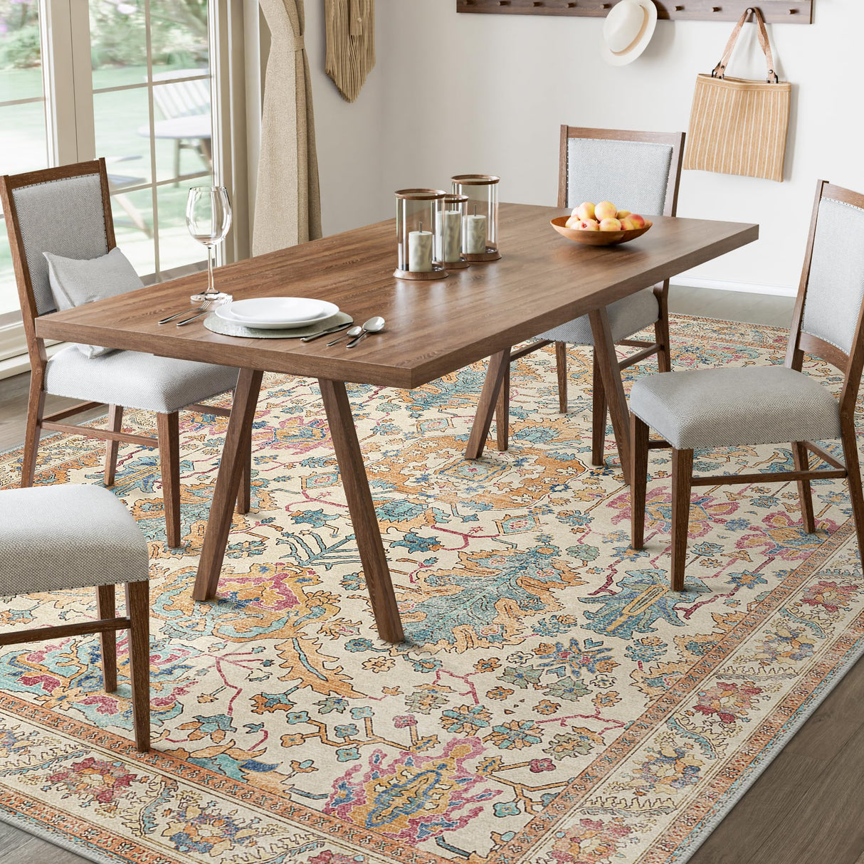 8x10 Area Rugs for Living Room, Machine Washable Rug Lightweight Low Pile