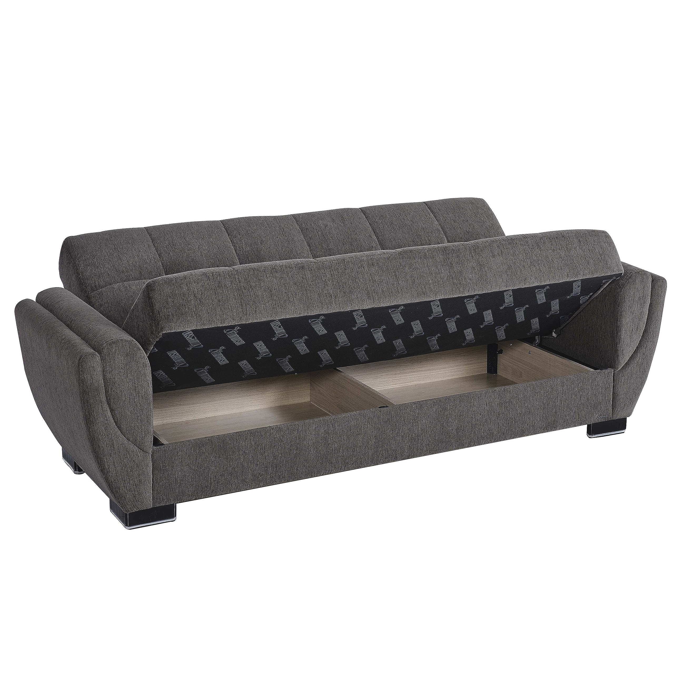 95" Convertible Sofa Bed with Storage, Firm, Fabric, 3 Seater