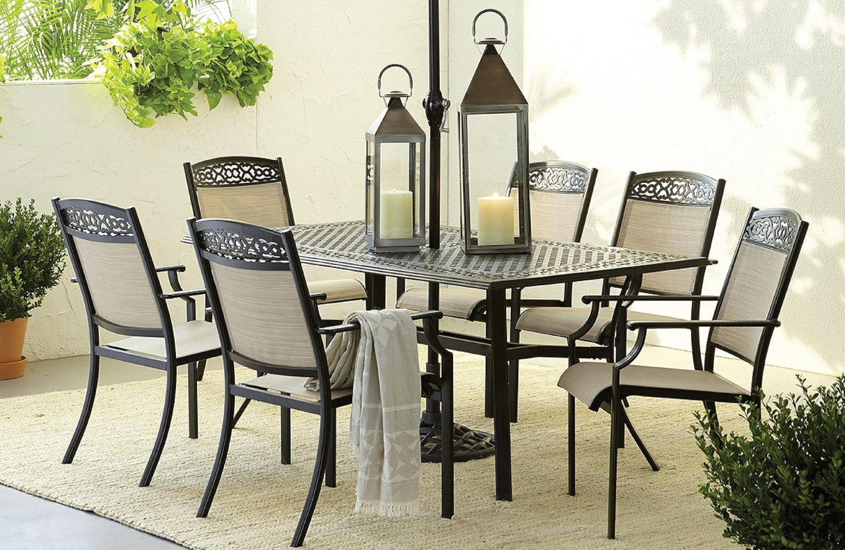 Lisbon 7-Piece Patio Dining Set, Outdoor Dining Set for 6 with All-Weather Cast Aluminum