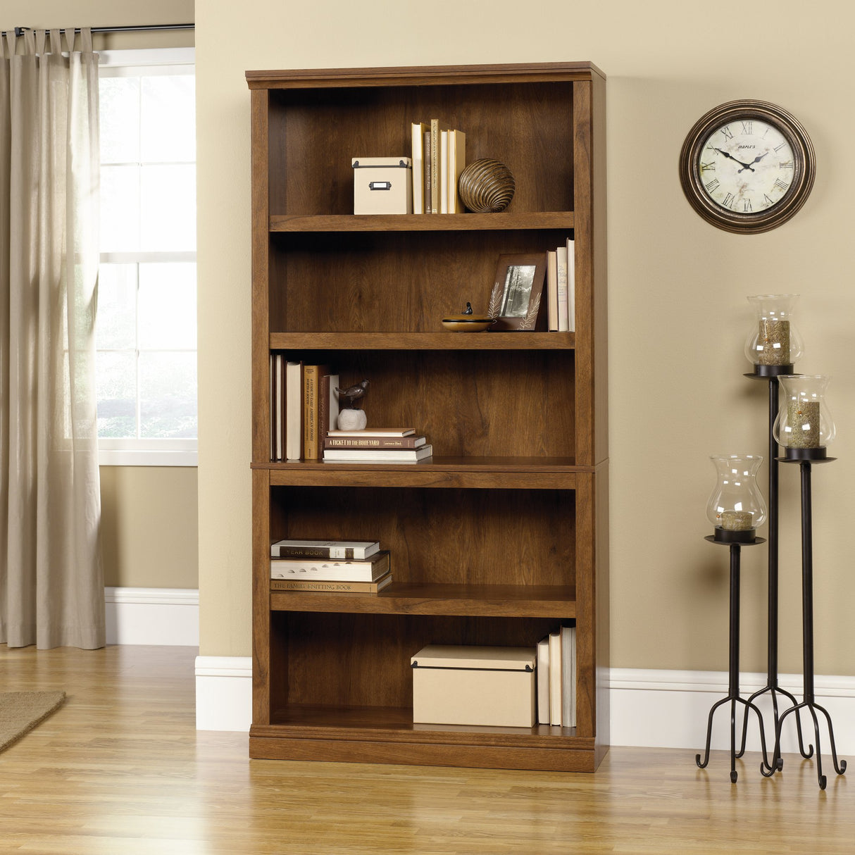 Miscellaneous Storage 5 Split Bookcase/Book Shelf, L: 35.28" x W: 13.23" x H: 69.76"