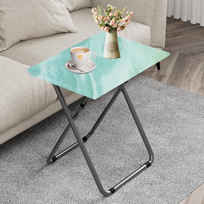 VersaMarble Multi-Color Folding Tray Table - Portable Snack & TV Table