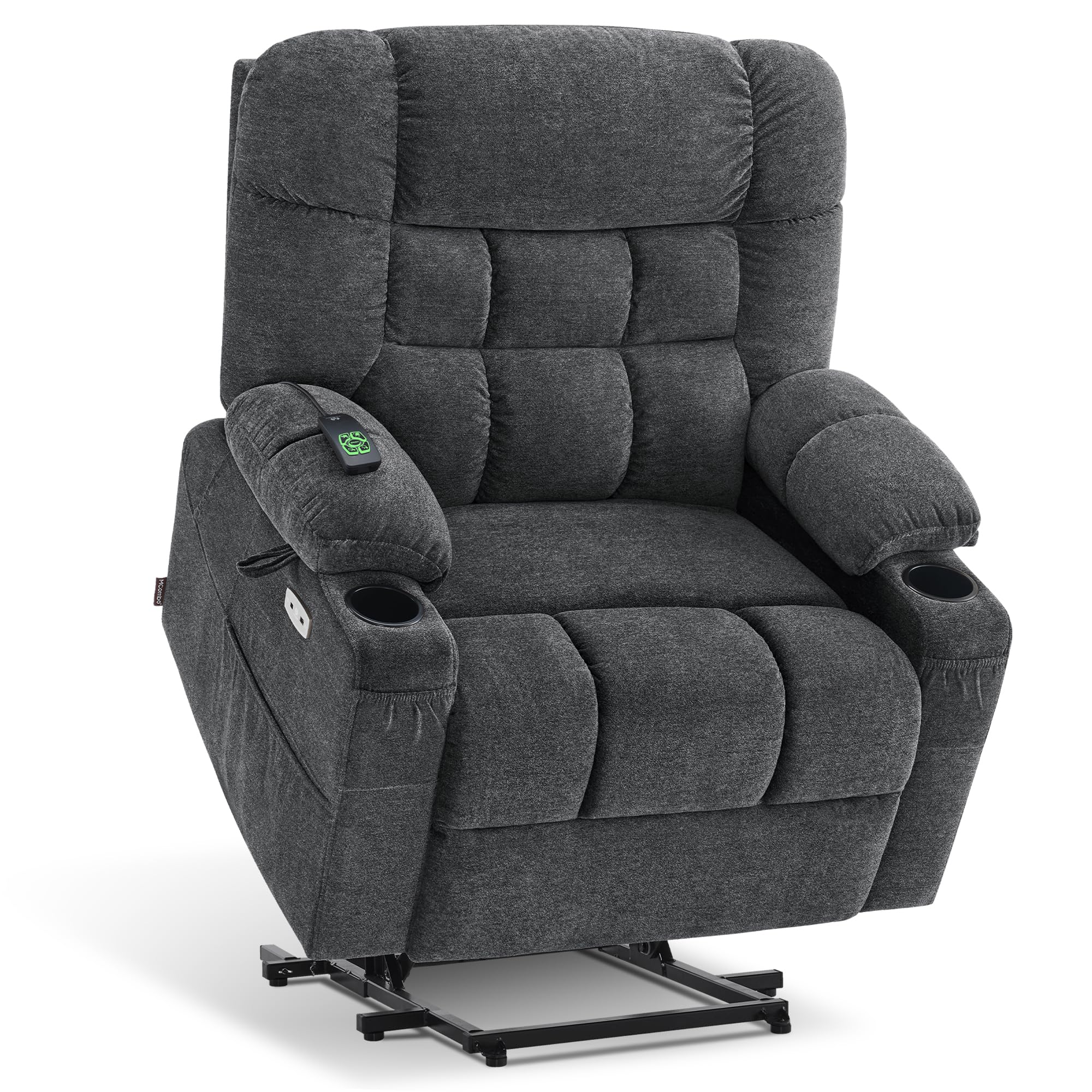 PowerLiftMax Dual Motor Wide Recliner Chair – Heat, Vibration, USB-C & Cup Holders