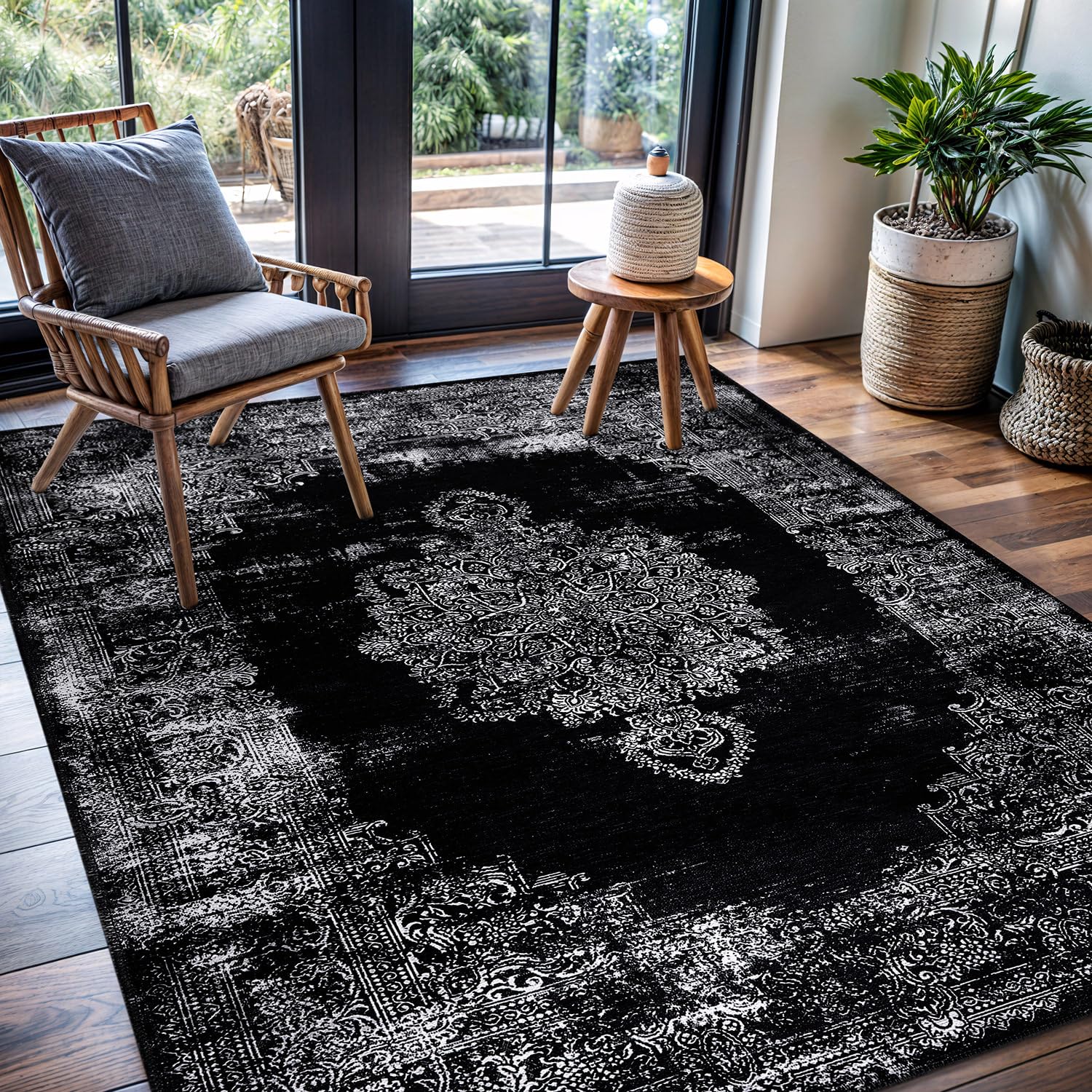 Printed Area Rugs with Ultra Thin Super Strong for Living Room Bedroom,