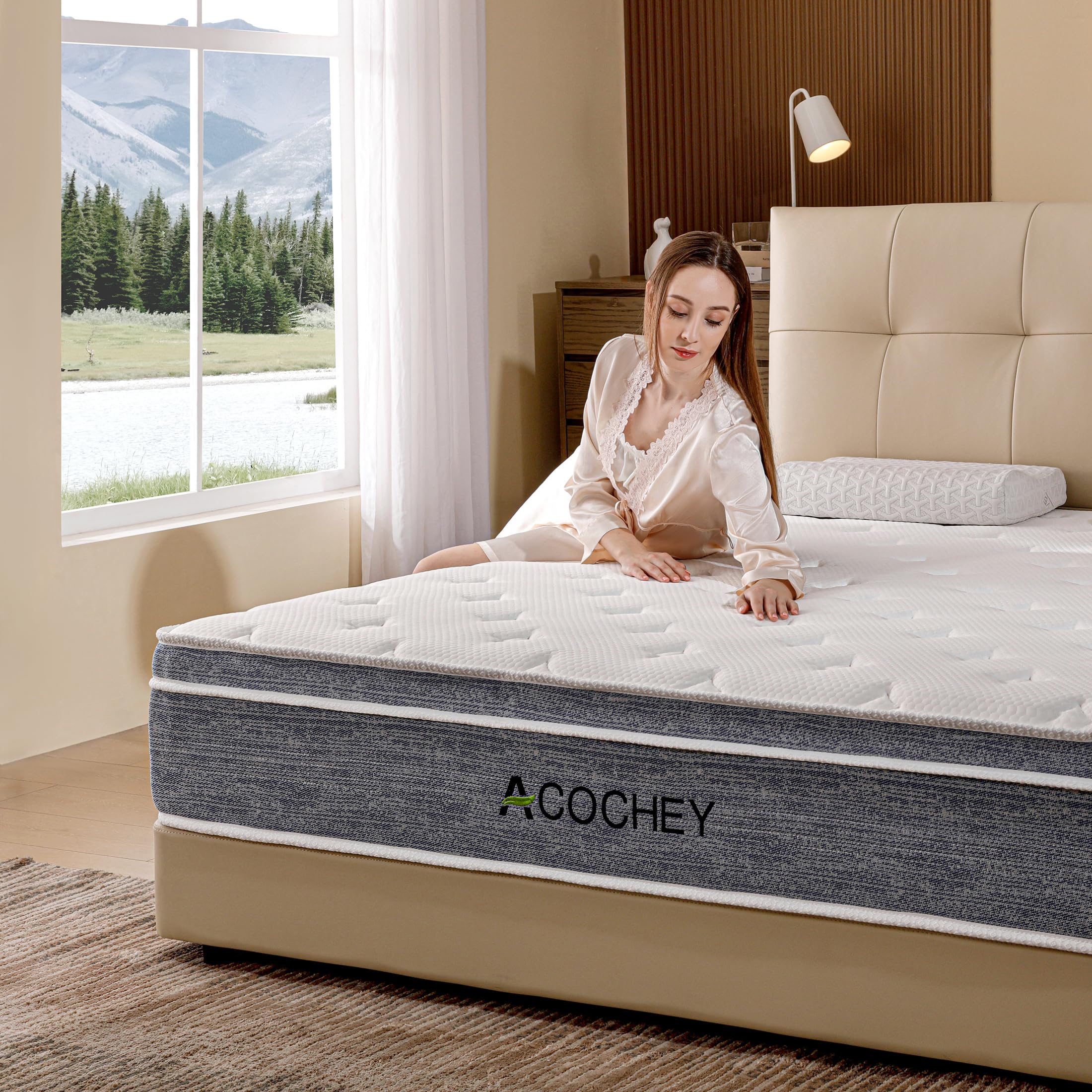 10 Inch Queen Mattress, Medium Firm Hybrid Mattresses in a Box