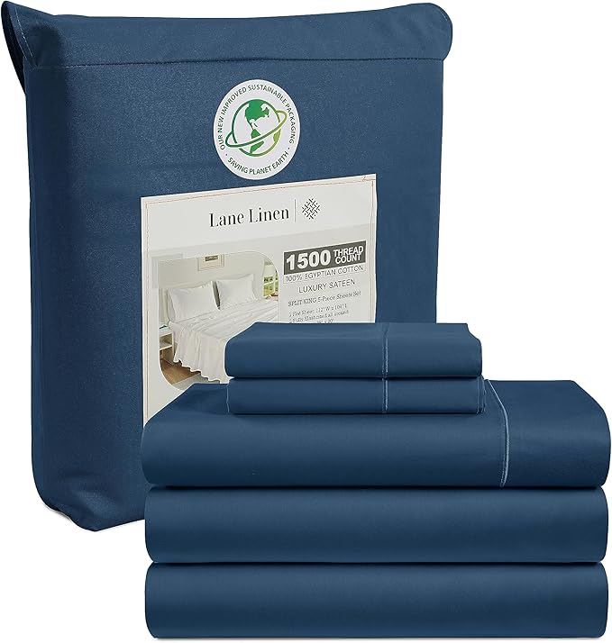 100% Egyptian Cotton Sheet Set - 1500 TC, 4 Piece Bed Set