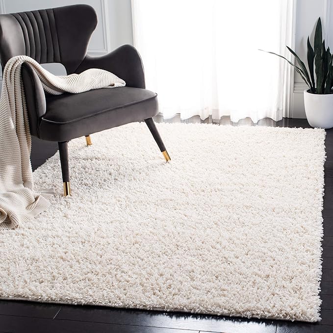 Shag Collection Area Rug - 10' x 14', Taupe, Solid Design, Non-Shedding & Easy Care, 1.8