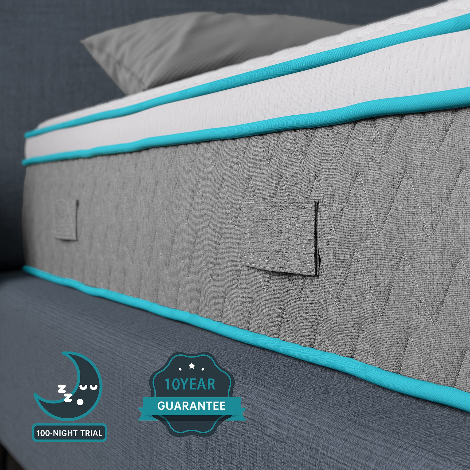 12 Inch Bamboo Charcoal Memory Foam Hybrid Queen Mattress