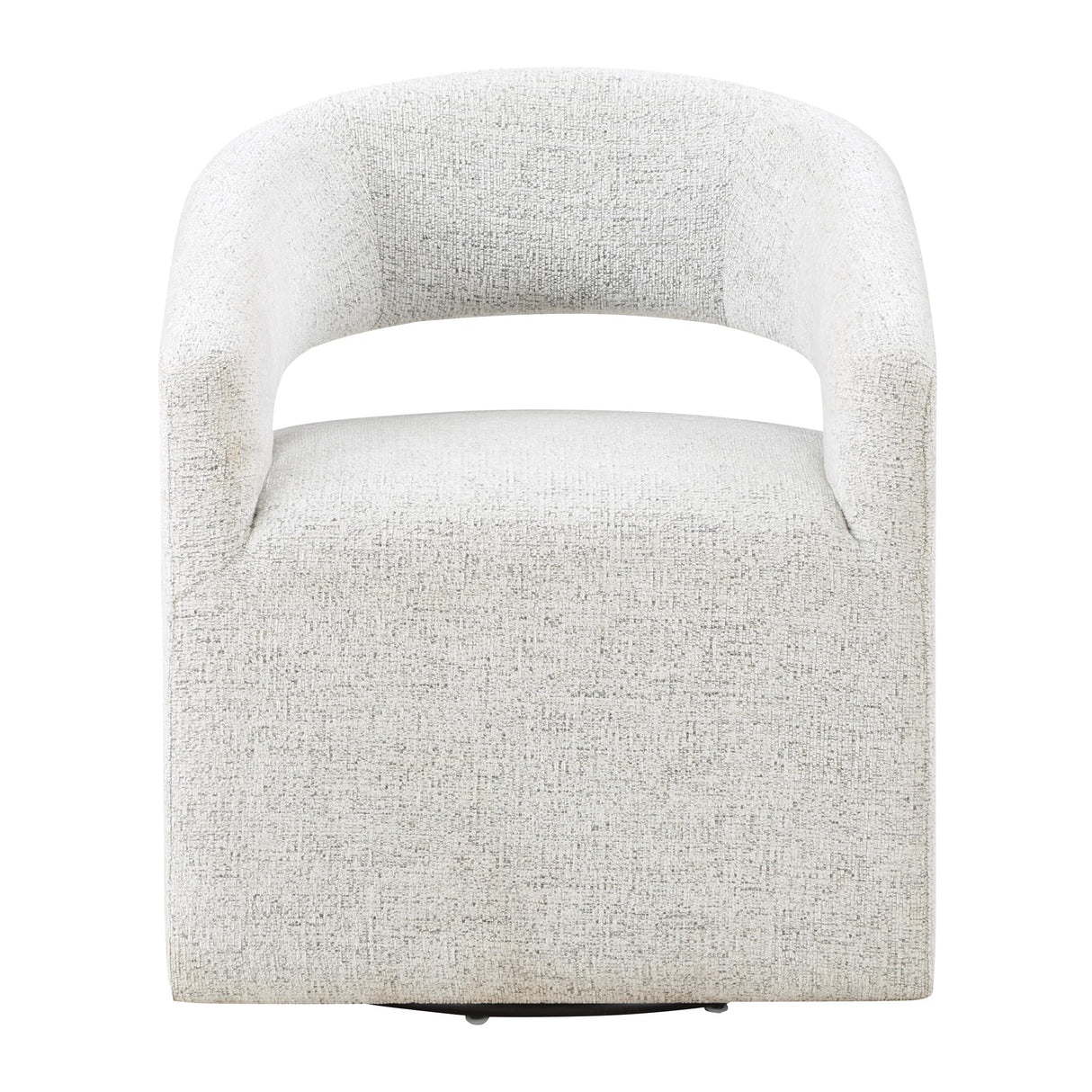 Devin Modern Upholstered Swivel Accent Barrel Chair, White
