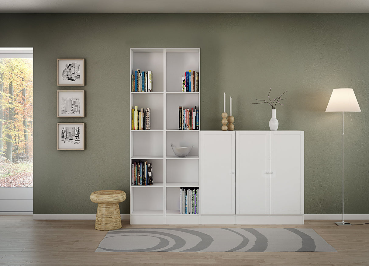 Element 5 Shelf Narrow Bookcase, White