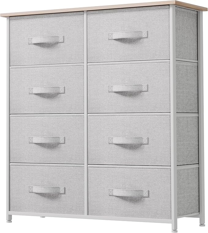Bedroom, Fabric Dresser with 8 Drawers,Tall Dresser,Chest of Drawers for Closet