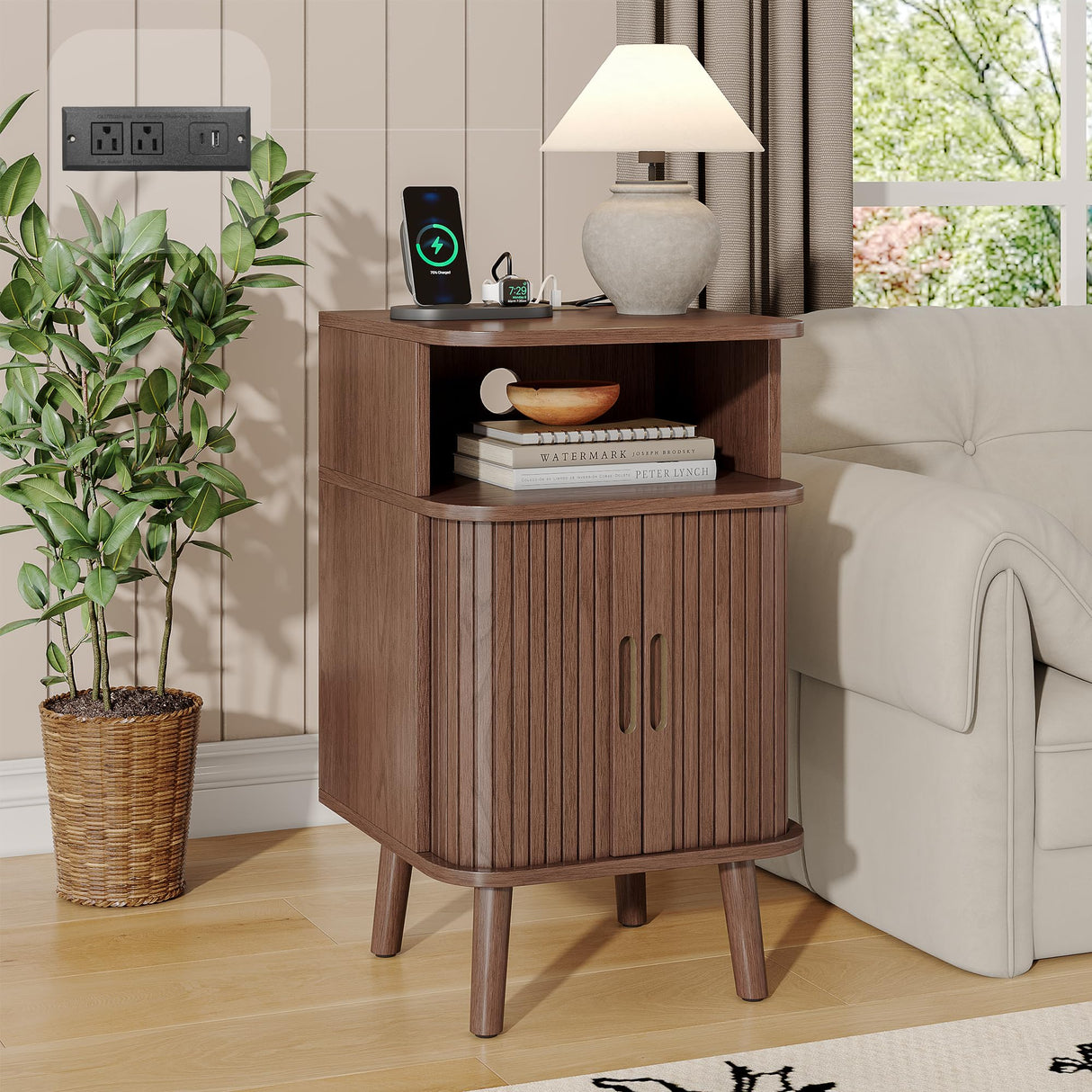 Farmhouse Mid Century Modern Nightstand