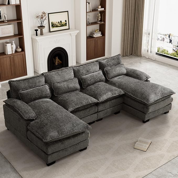 Sofa Cloud Couch, 110" Upholstery Comfy Modular Sofa