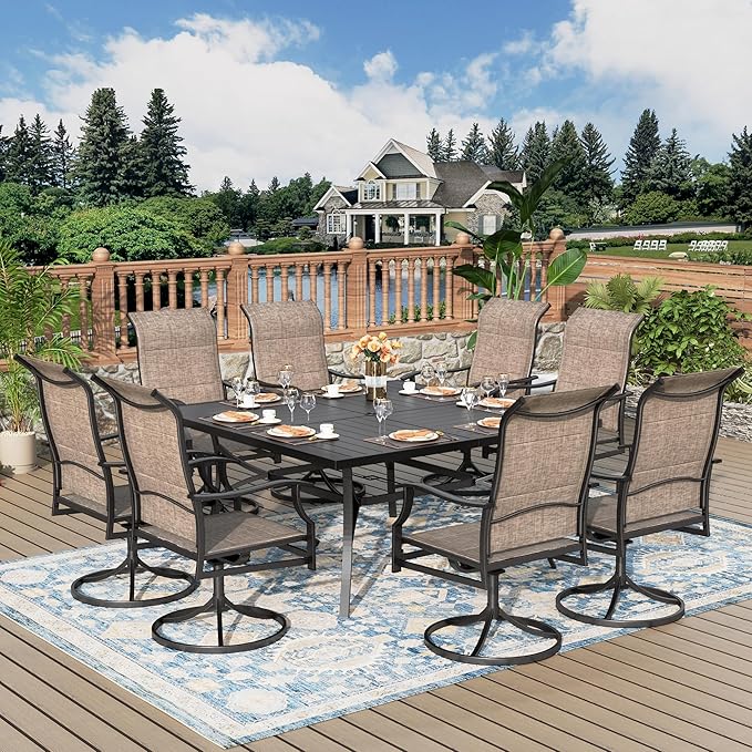 7 Pieces Patio Dining Set, Outdoor Table and Chairs