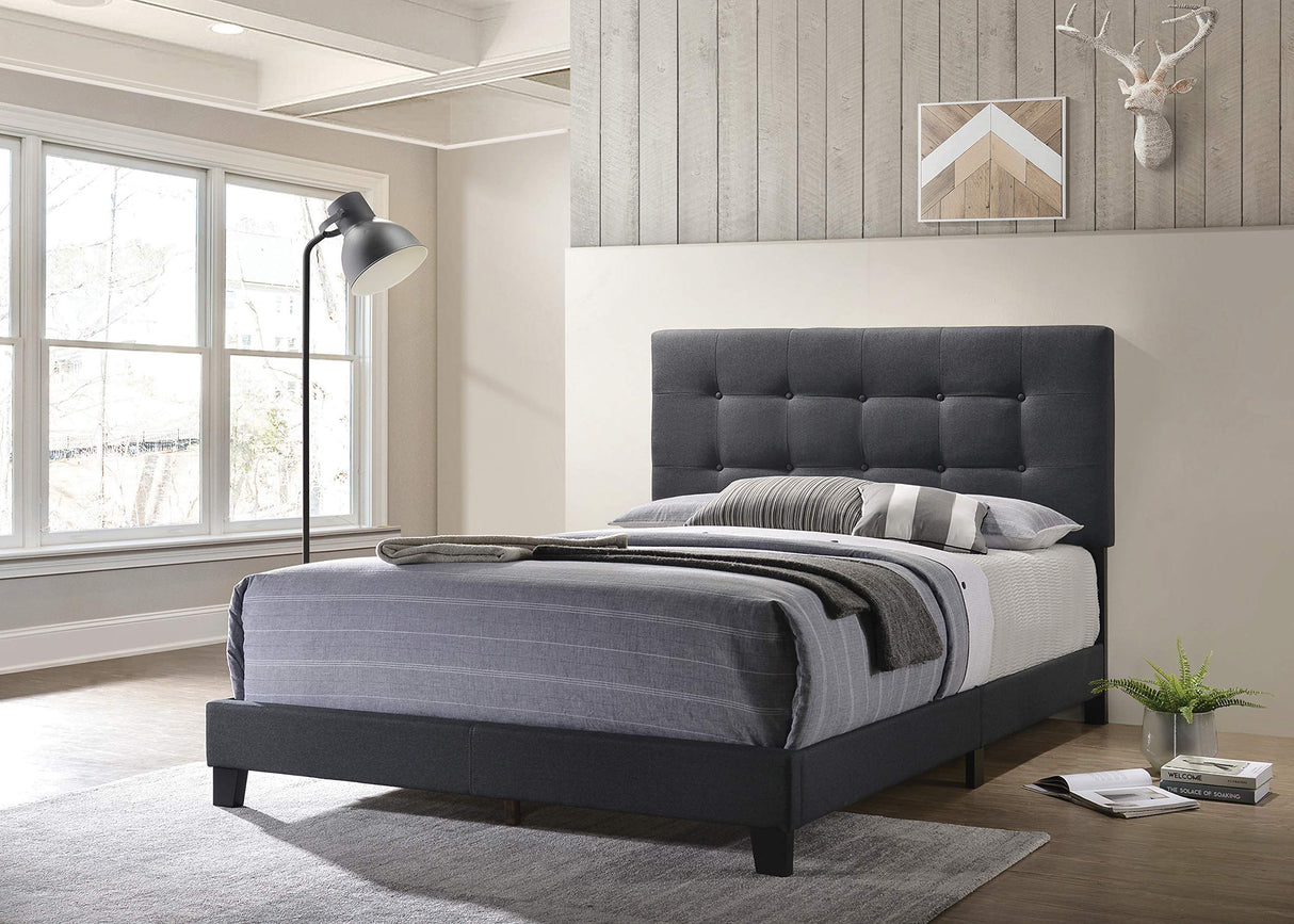 Mapes Tufted Upholstered Bed Charcoal