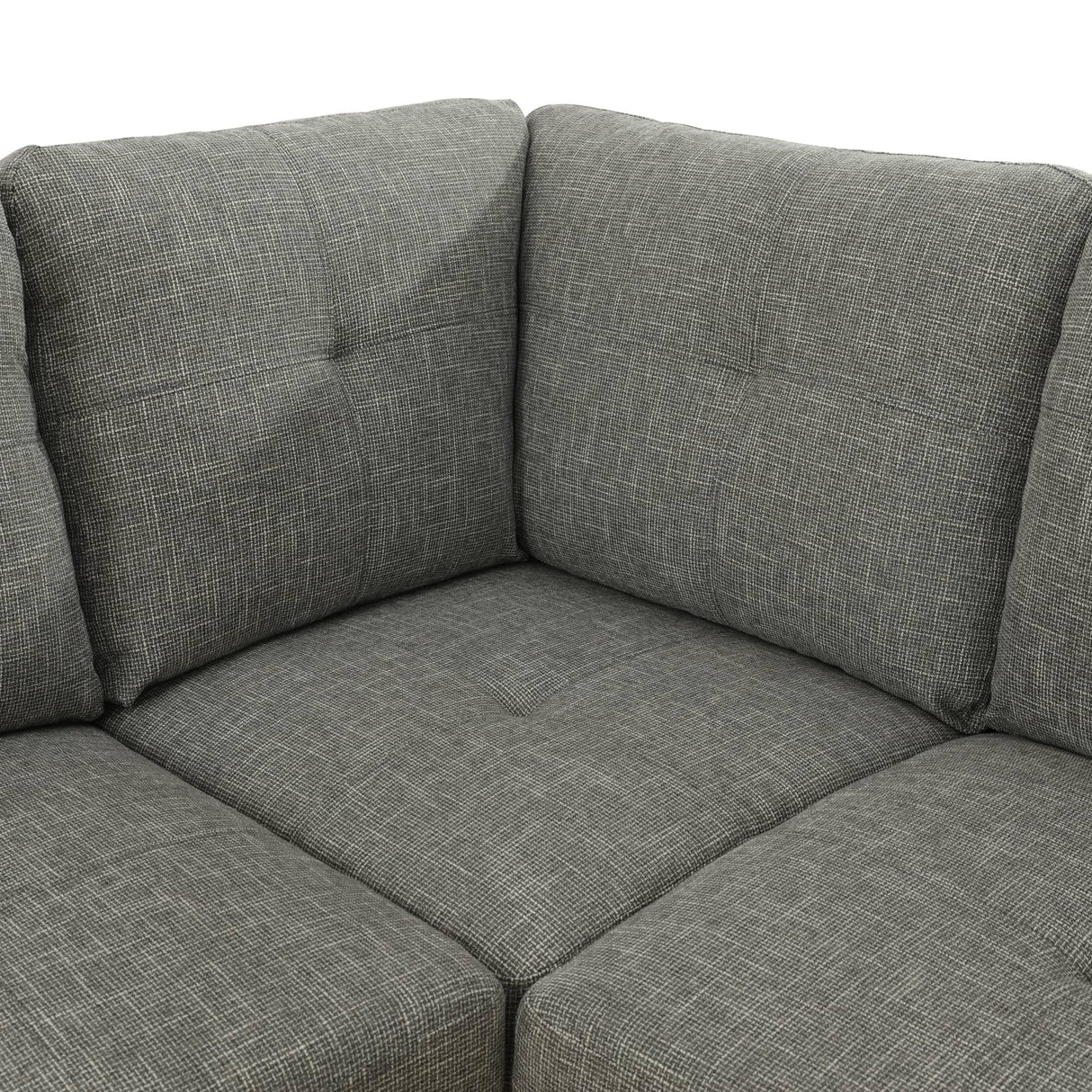 Couch 2 Pieces Sofa with Right Chaise Linen L Shaped Cloud Couch for Living Room