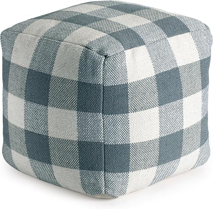 Square Pouf , 20" x 20" x 20", B&W Geometric