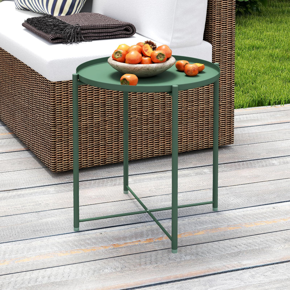 Tray Metal End Table, Sofa Table Small Round Side Tables