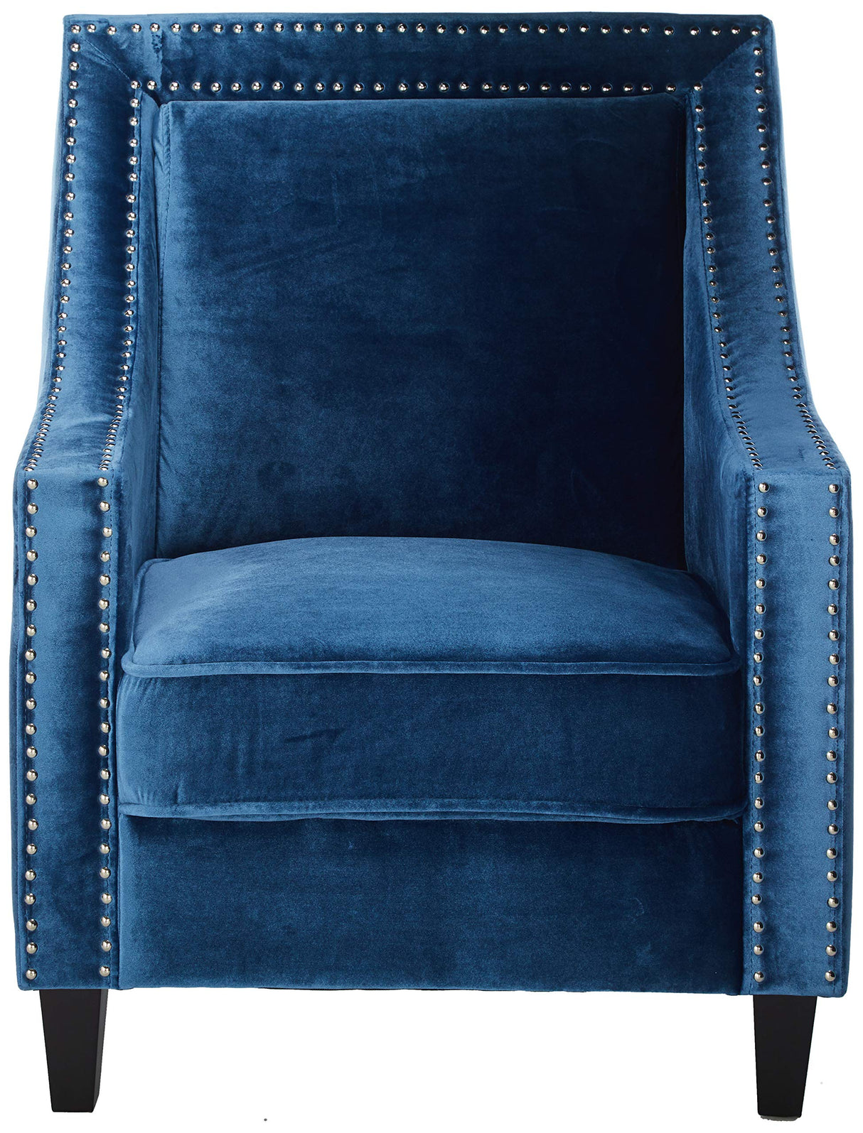 Camren Accent Club Chair Velvet Upholstered Swoop Arm Silver Nailhead Trim Espresso