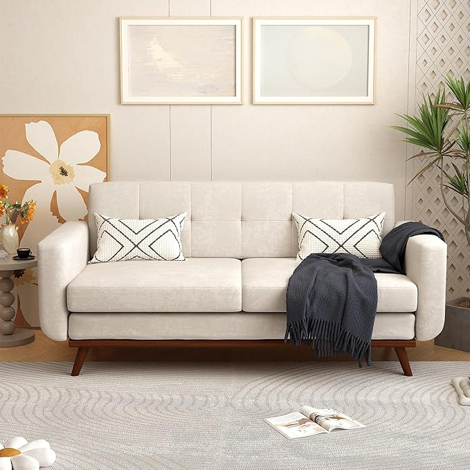 65" W Linen loveseat Sofa, Easy to Assemble, Modern Furniture