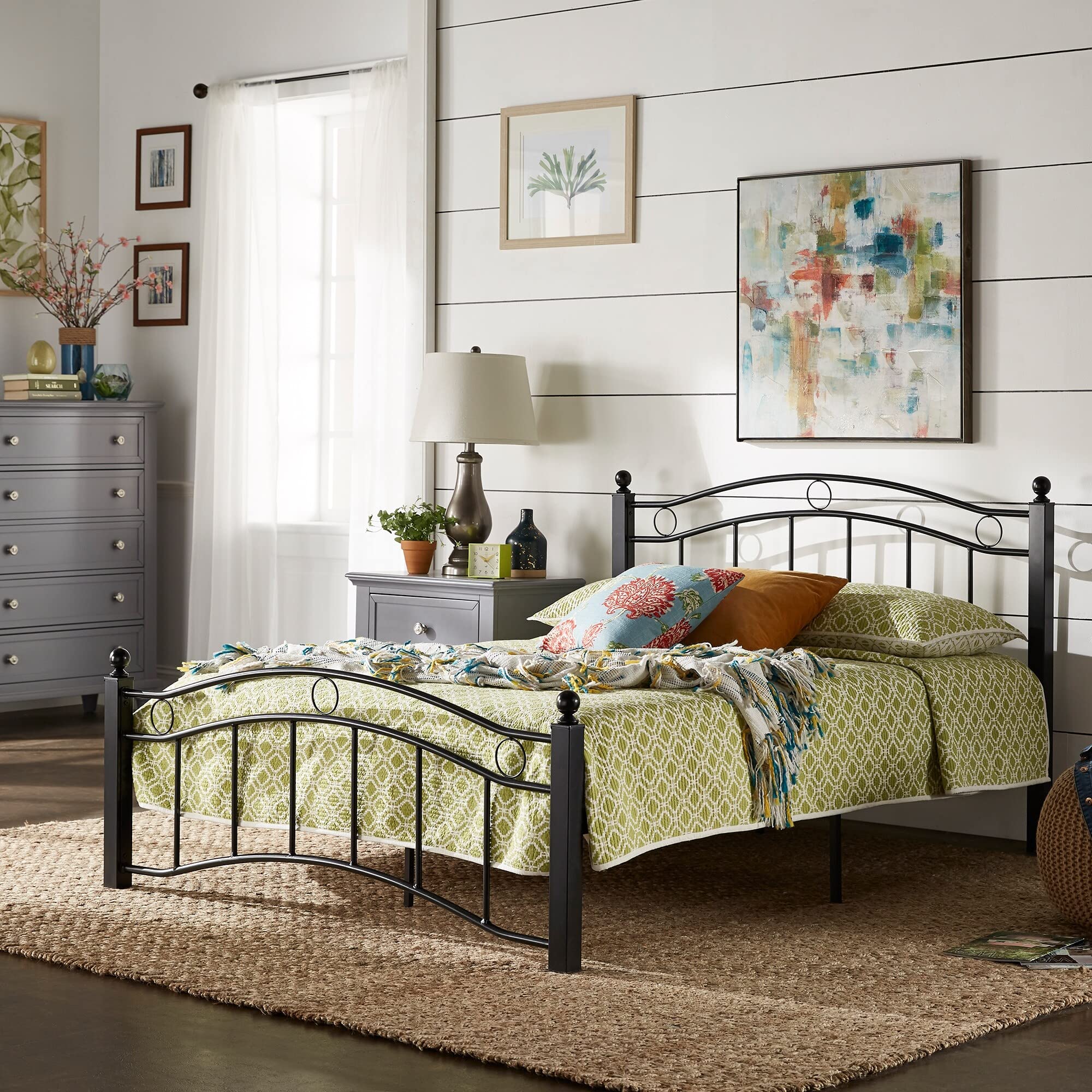 Sadie Brown and Black Metal Bed by Classic Brown/Black Full Bronze