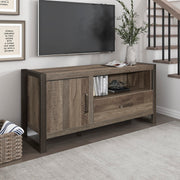 Ridge TV Stand, 51" W, Brown/Gunmetal