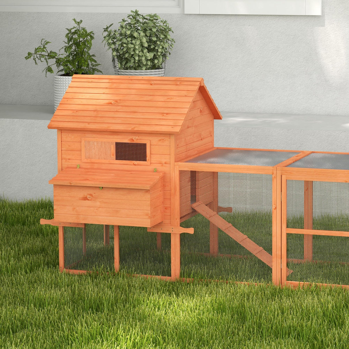 45" Chicken Coop Large Chicken House Rabbit Hutch Wooden Poultry Cage