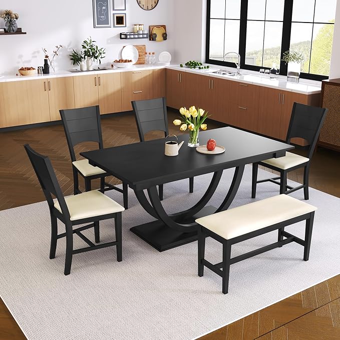 X696X2630-5 - 5-piece dining room set consists of a dinner table with Cement top and 4