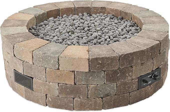 Propane Fire Pit Kit - 51 Inch Square Bronson DIY Bonfire Gas Fire Pits for Outside Patio