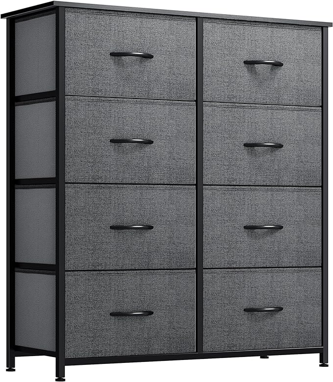 Dresser with 8 Drawers - Fabric Storage Tower, Organizer Unit for Bedroom