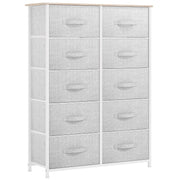 10 Drawers Dresser, Fabric Dresser for Living room, Tall Chest Organizer Unit