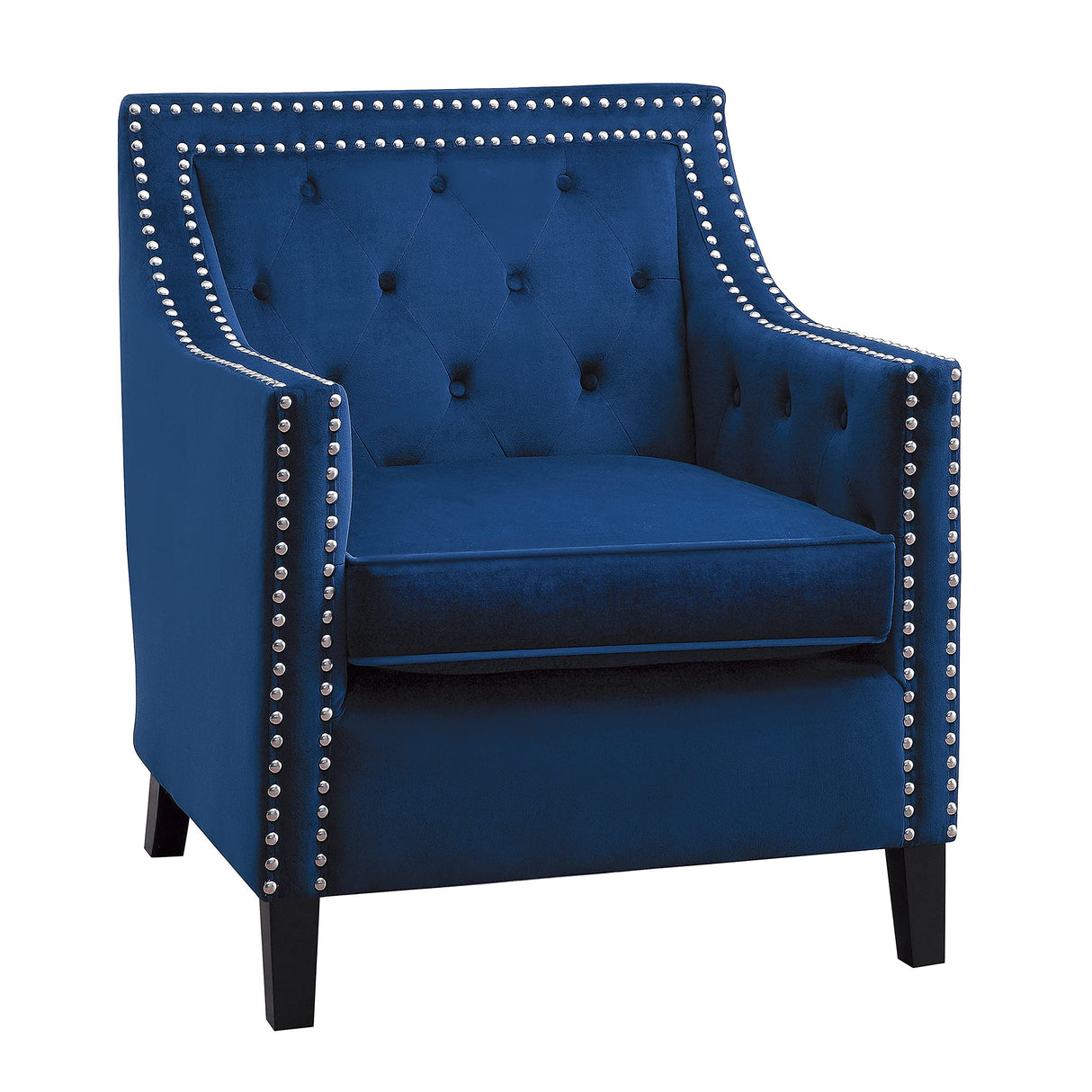 Velvet Accent Chair, Navy
