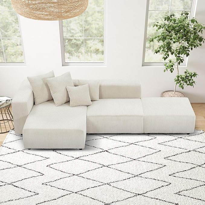 118.1" CurvaForm Modular Sectional Sofa – Modern Minimalist Couch in Beige