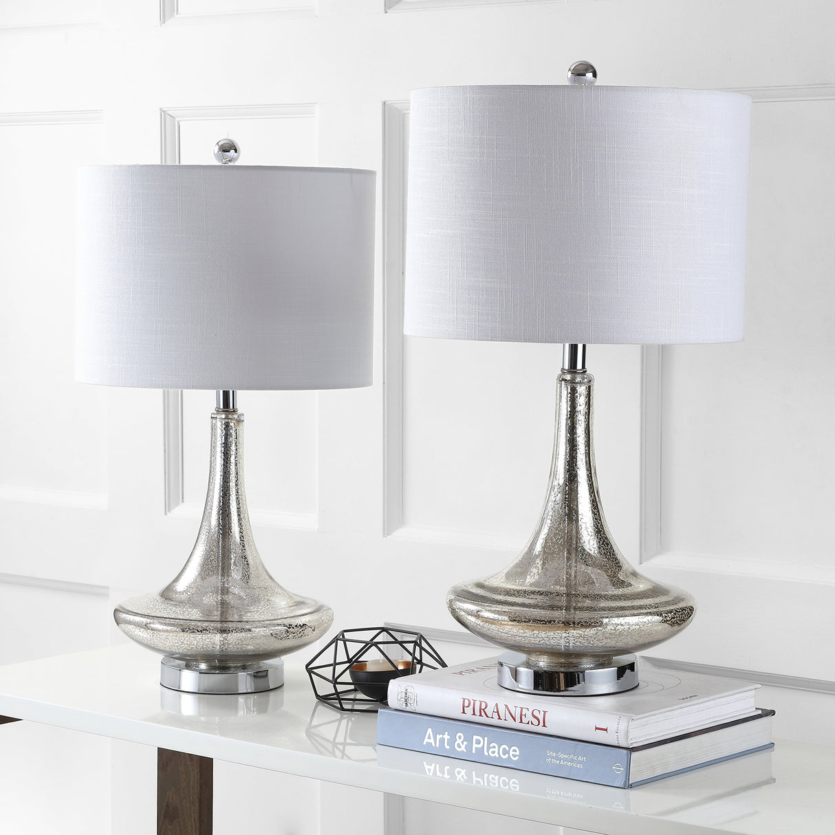 Set of 2 Table Lamps Cecile 25.5" Glass Teardrop LED Table
