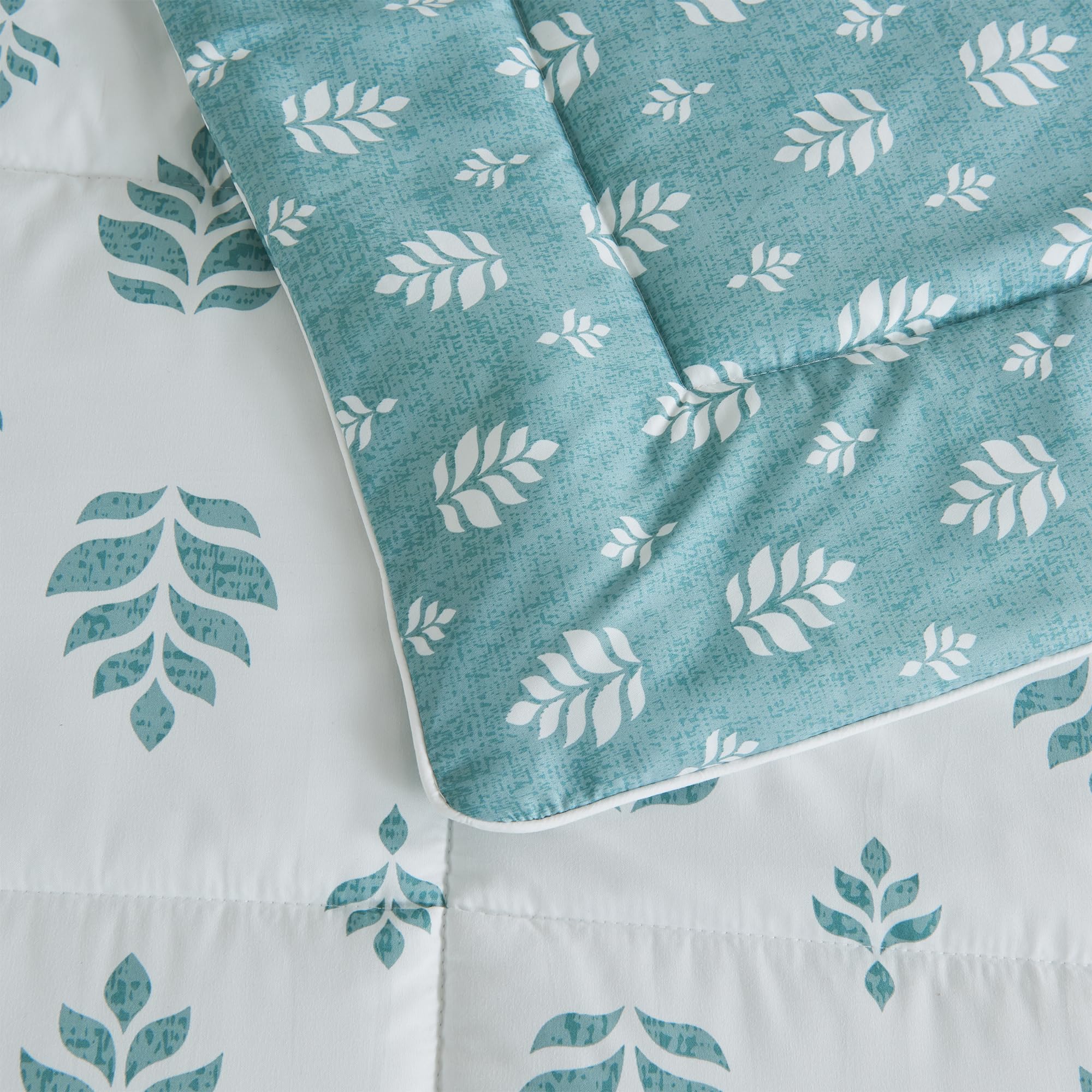 Twin Reversible Comforter Set | Down Alternative Sage Floral 2 Piece Comforter Sets