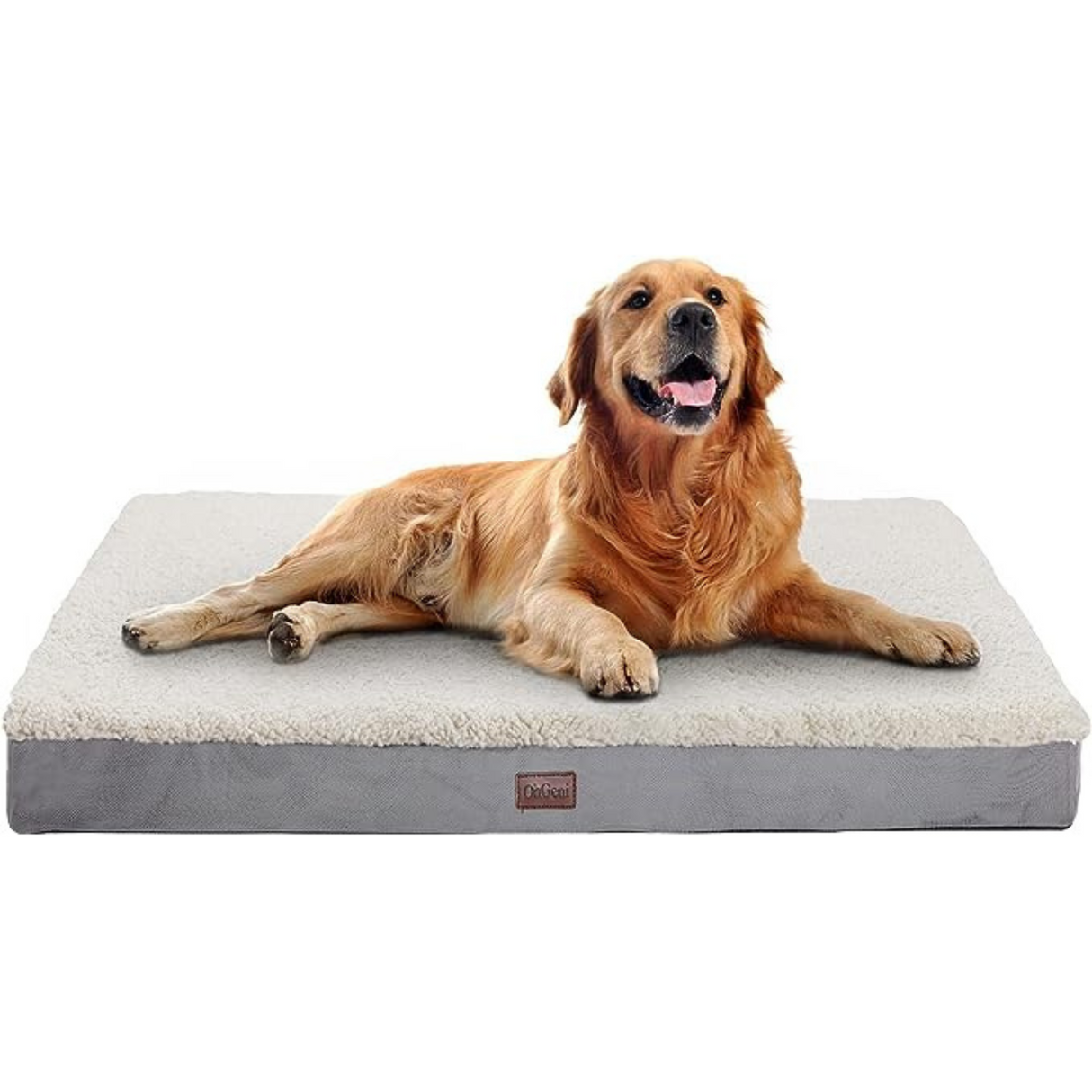 OhGeni Orthopedic Dog Beds for Large Dogs,Dog Bed with Plush Egg Foam Support and Non-Slip Bottom, Waterproof and Machine Washable Removable Pet Bed Cover