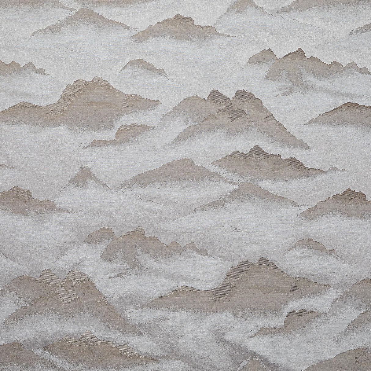 3 Piece King Comforter Set, Gold Metallic Abstract Jacquard Mountain Peaks Pattern