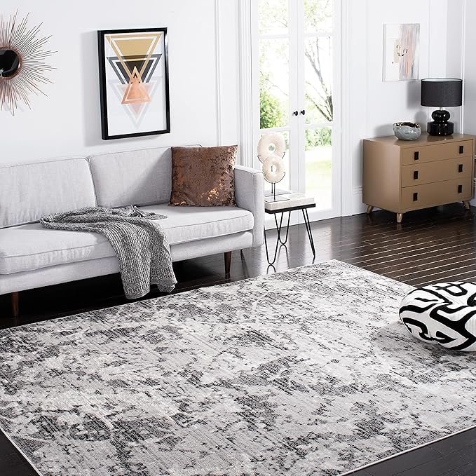 Skyler Collection 9' x 12' Black/Purple SKY186V Modern Contemporary Abstract Non-Shedding Living Room Dining Bedroom Area Rug